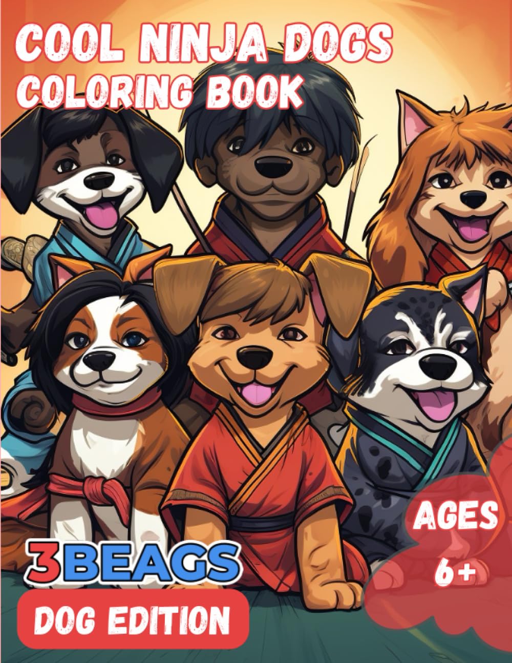 Ninja Dogs Coloring Book: For Ages 6+