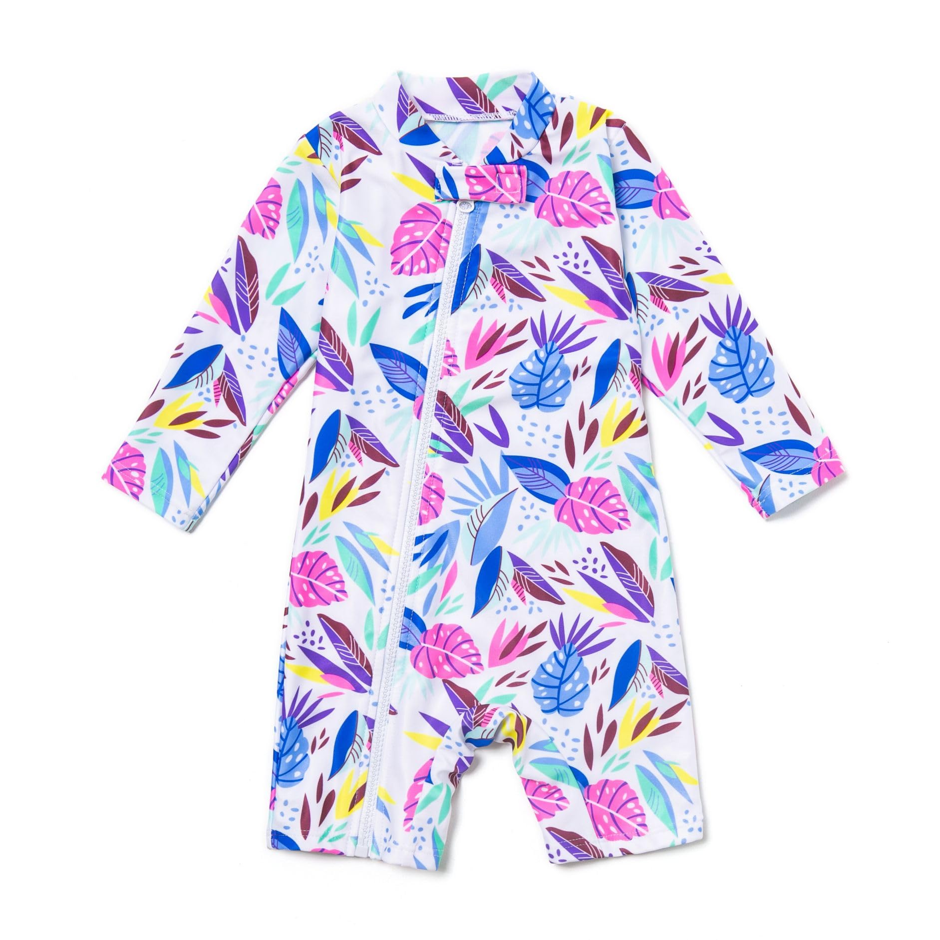BONVERANO Costume da bagno riciclato da bambina con chiusura lampo intera protezione UV 50+
