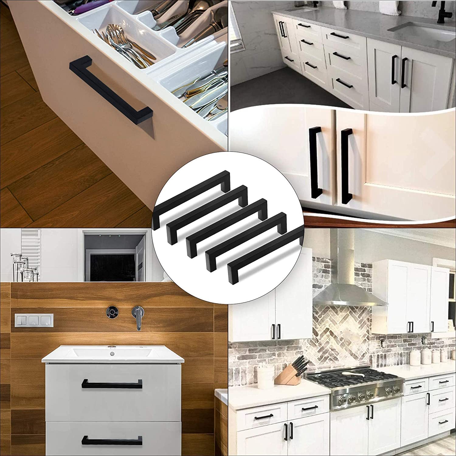 Maniglie Per Mobili In Acciaio Inox 10 Pezzi - Design Moderno Per Cucina, Camera E Ufficio | Con Viti Incluse - Foto 6