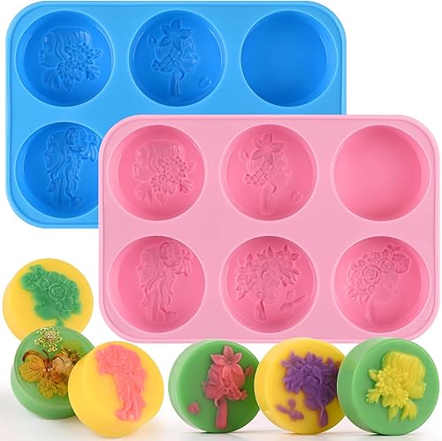 Miniatura 9 de Moukiween Moldes de Jabón de Silicona, Moldes de Insecto Floral Rectangulares 3D de Silicona para Jabón Artesanal, Bombas de Baño, Barras de Azul +