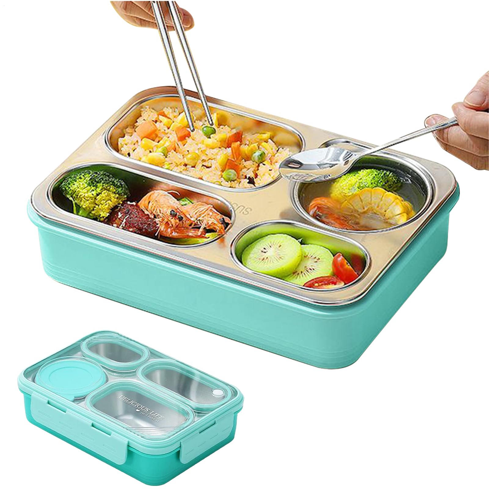 Generisch Contenitore per il pranzo in metallo, impermeabile