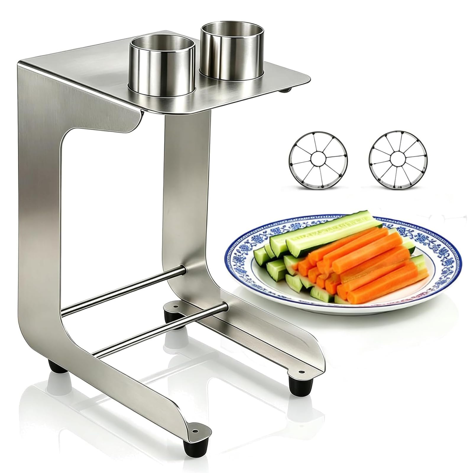 XDTKJDZ Cucumber Cutter, Cucumber Slicer For Sushi, Meal Preparation 10-cut+12-cut, W/core Remover, Stainless Steel, 45mm Diameter, For Salad Making, Cooking, Sushi