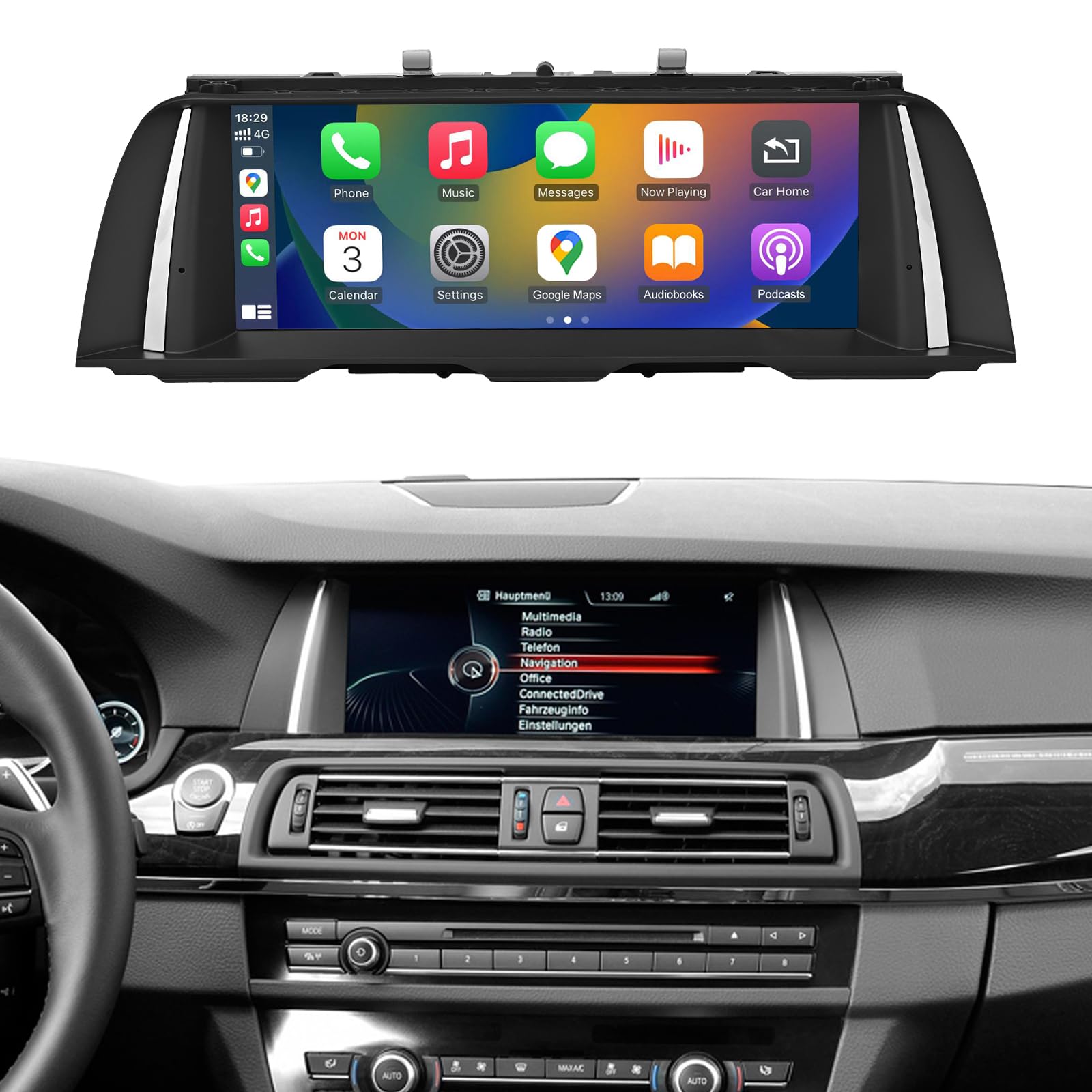 NINETOM 10.25 inch Touchscreen Wireless CarPlay Android Auto Multimedia Car Radio Receiver Compatible with BMW 5 Series with NBT System, F10 / F11(2012-2016)