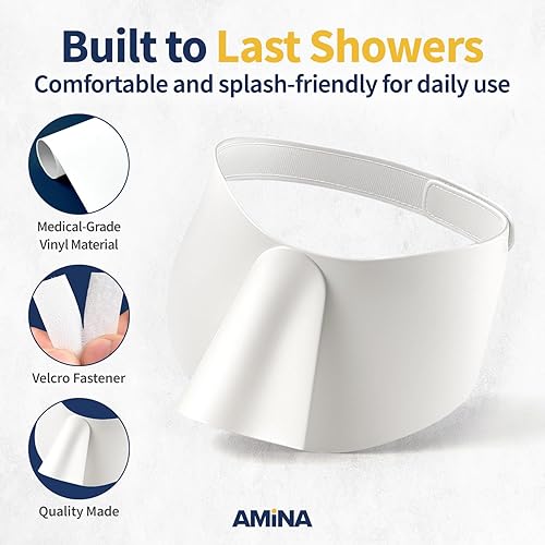 Miniatura 3 de AMiNA Cubierta de ducha de traqueotomía, protector de ducha de traqueotomía, cubierta impermeable para cuello de 15.5 a 22.0 pulgadas, protector de
