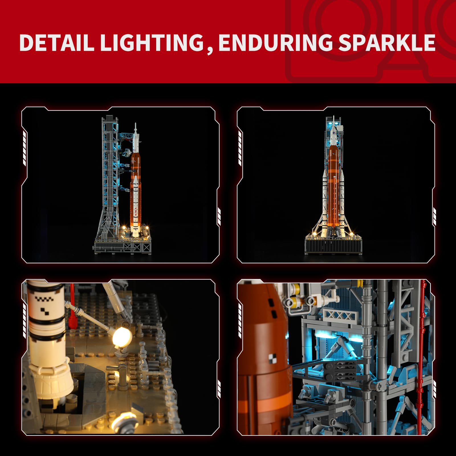 BRIKSMAX 2.0 Light Kit for NASA Artemis Space Launch System - Innovative LED Lighting Kit Compatible with Lego Icons Rocket 10341 - Not Included