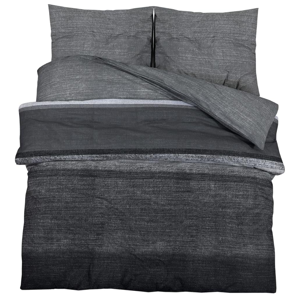vidaXL Duvet Cover Set, Duvet Bedding Set for Bedroom, Slipcover with Button Closures, Decorative Pillowcase Bedspreads, Dark Grey 155x220 cm Cotton