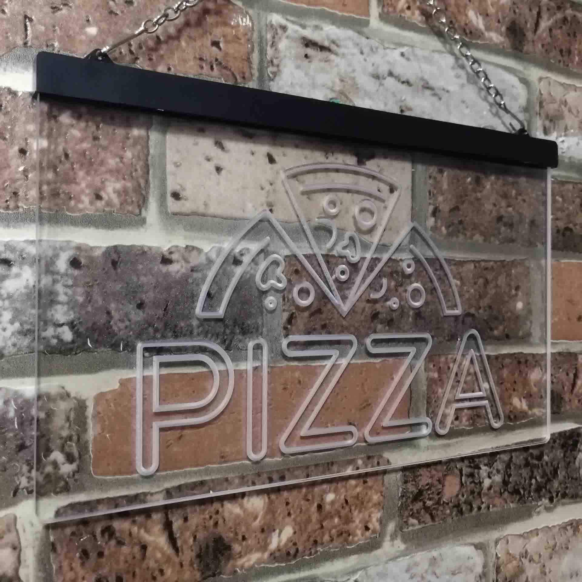 ADVPRO Pizza Shop Open Dual Color LED Enseigne Lumineuse Neon Sign Vert et Bleu 600 x 400mm st6s64-i3564-gb