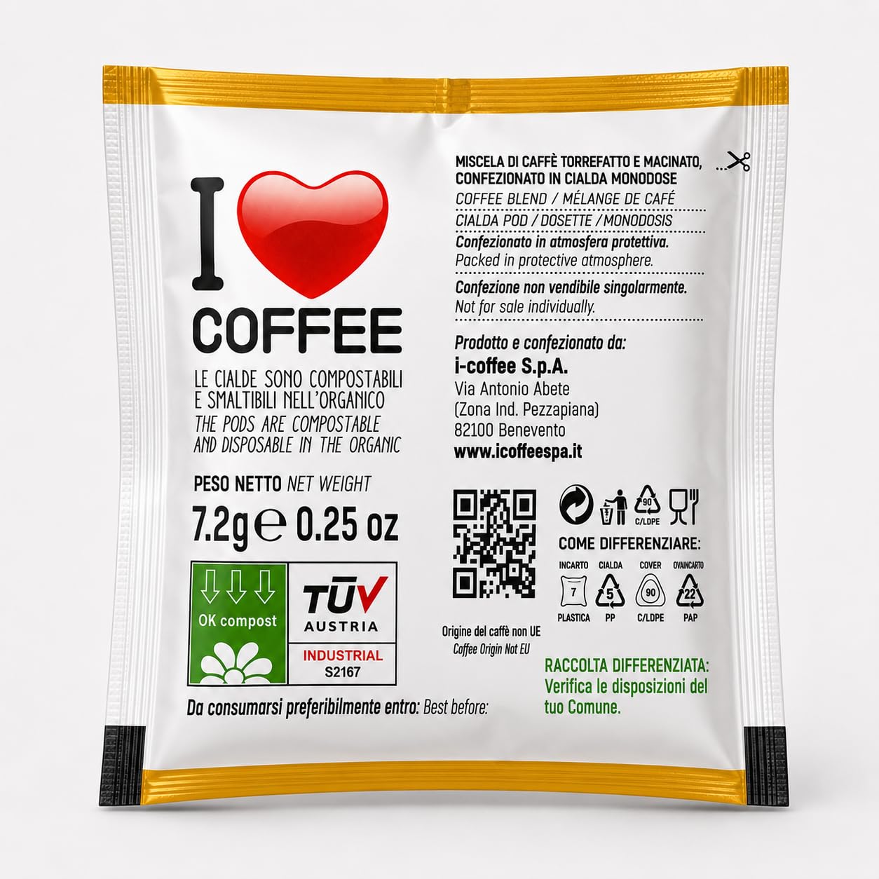 I Love Coffee Cialde Miscela Arabica, Box da 900 Cialde