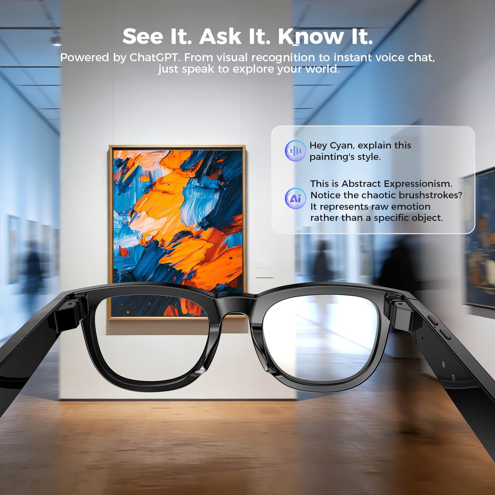 2026 Smart AI Glasses, 8MP 4K POV Camera, AI Assistant, HD Video, Voice Recorder, Meeting Transcriber, Translation, Open-Ear Bluetooth, Photochromic + Extra Blue Light Lenses for Travel & Vlogging — view 5
