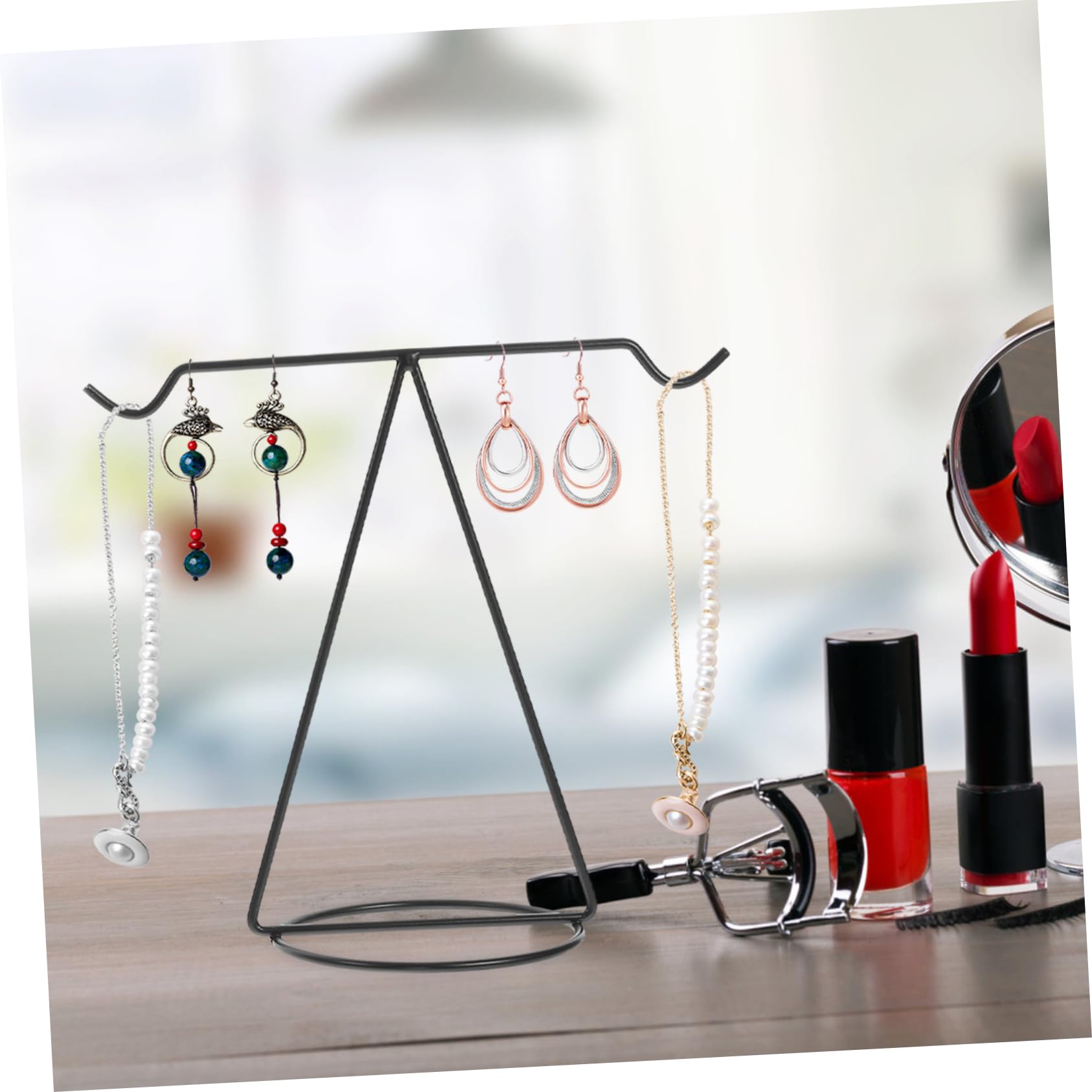 Healvian 2 Set Organizzatore Di Stoccaggio Degli Orecchini Cremagliera Porta Collana Autoportante Gioielli Per Ragazze Titolare In Piedi Espositore Per Gioielli Ferro Battuto 2 Pezzi*2