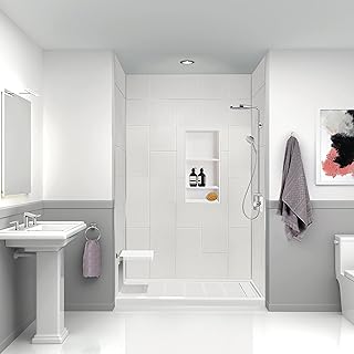 Transolid PWKX60367224-231 Prodigy 60" x 36" x 72" Shower Wall Kit, White Vertical Tile