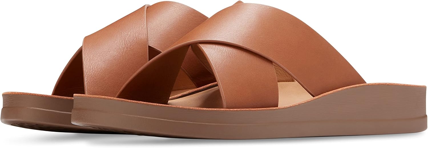 Eastland Women's Samantha Flat Sandal, TAN, 9