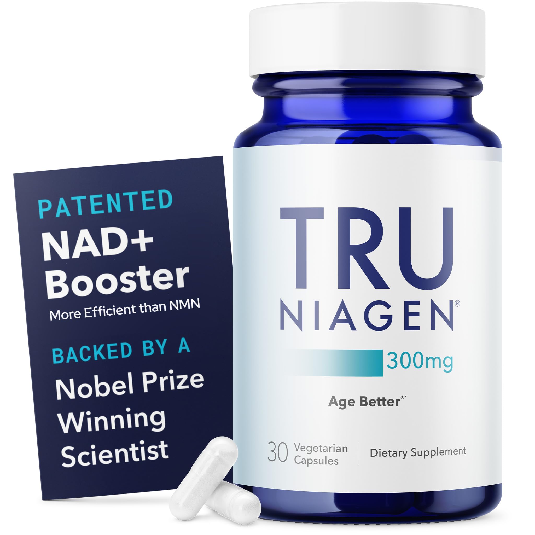 TRU NIAGEN Gepatenteerd NAD-supplement voor hersenfunctie, Veroudering & celregeneratie, 300 mg Niagen, 30 Servingen 