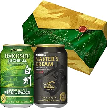【白州ハイボール入】サントリープレミアムハイボール白州<爽やかにして豊かな余韻>350ml 3本 ザ・プレミアム・モルツ マスターズドリーム 350ml 4本セット[ お中元 ギフト ][ビール ウイスキー サントリー ]