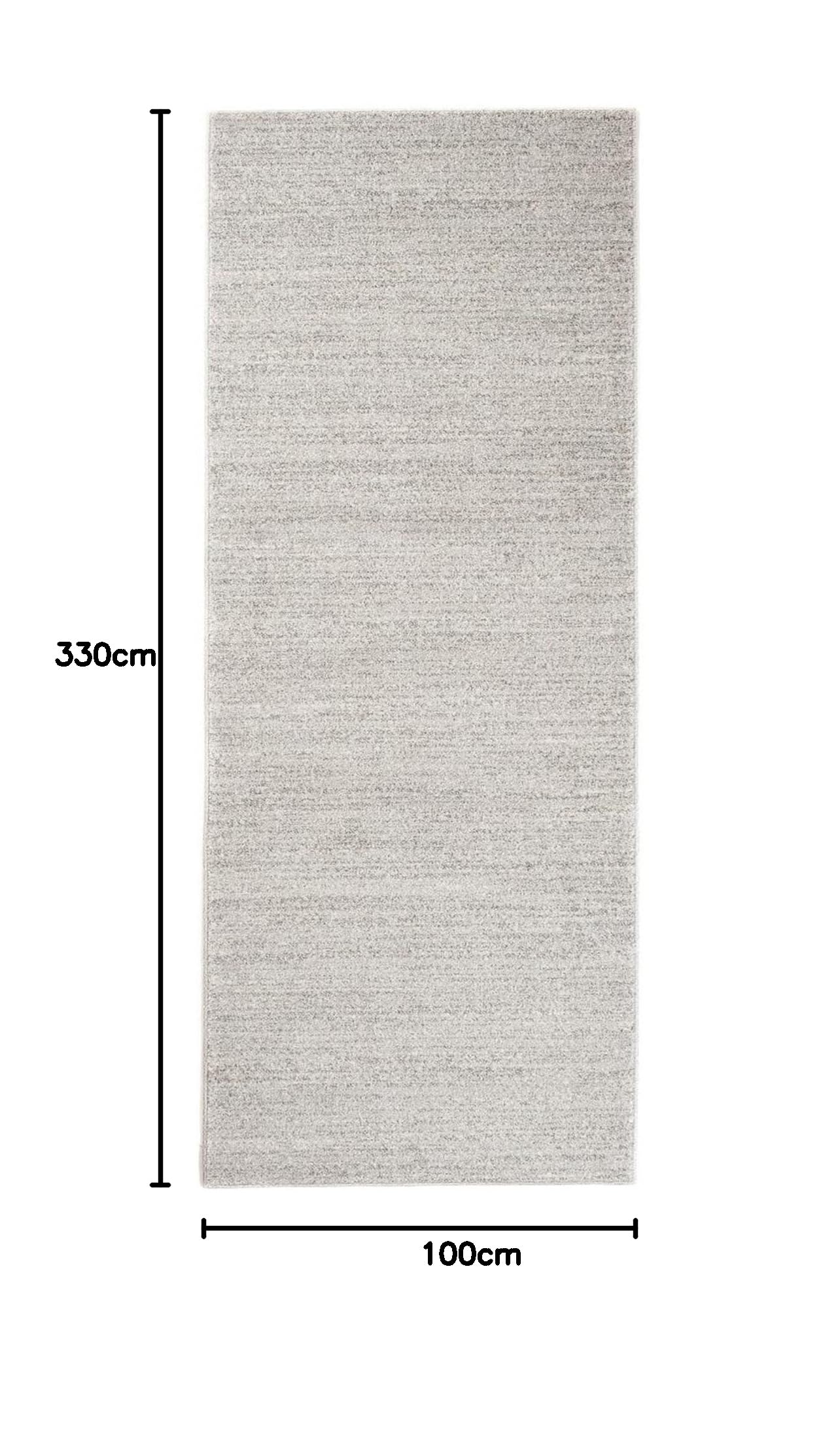 Tapiso Sari dywan na metry, do salonu, sypialni, kuchni, korytarza, mostek na wymiar, szary, szarobrązowy, jednokolorowy, krótkie runo, melanż, 100 x 330 cm