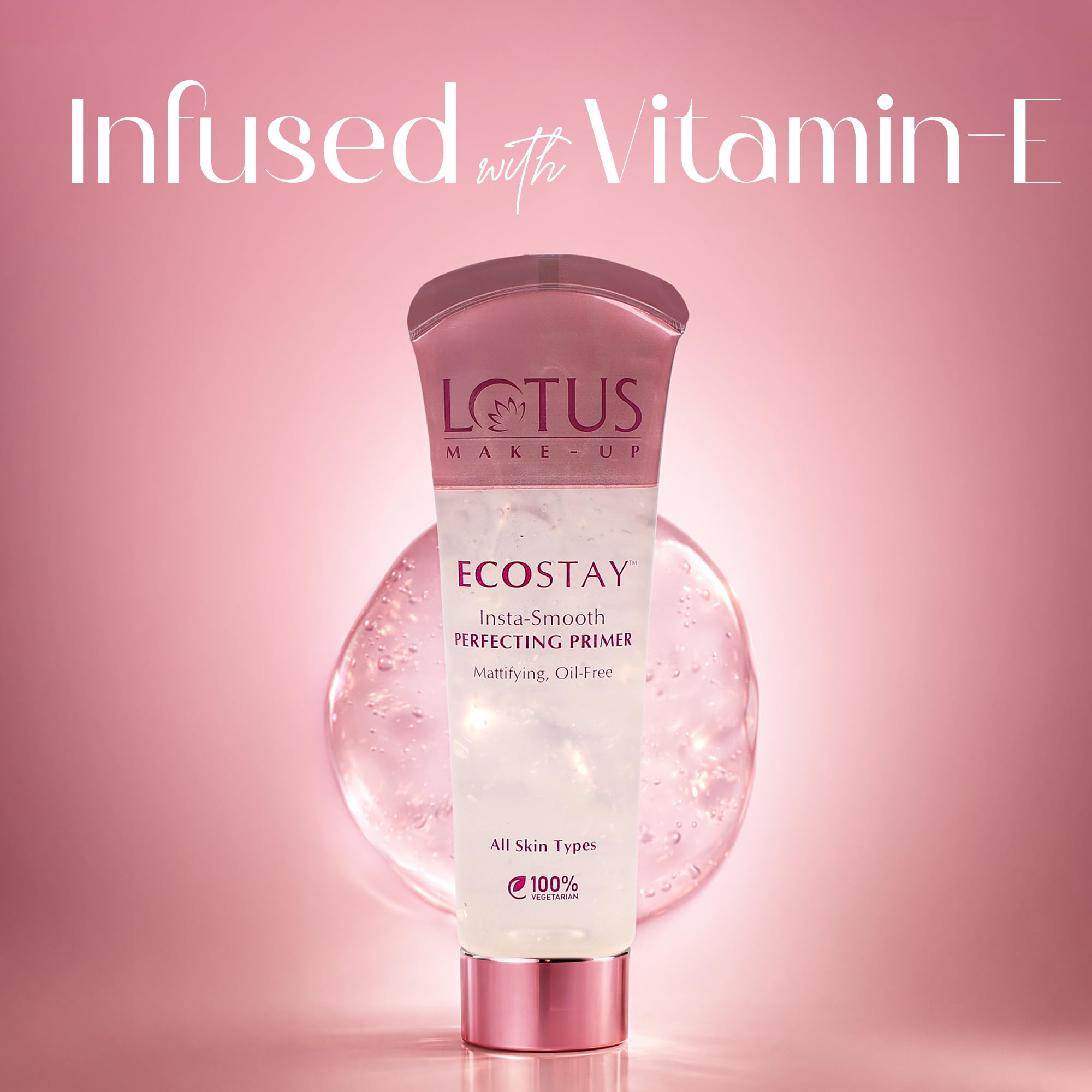 Lotus Make-Up Ecostay Insta Smooth Perfecting Face Primer | Non-Sticky, Oil-Free, Mattifying Gel Primer | All Skin Types | Vitamin E | Blurs Pores & Fine Lines | For Long-Lasting Makeup Base | 30g 4