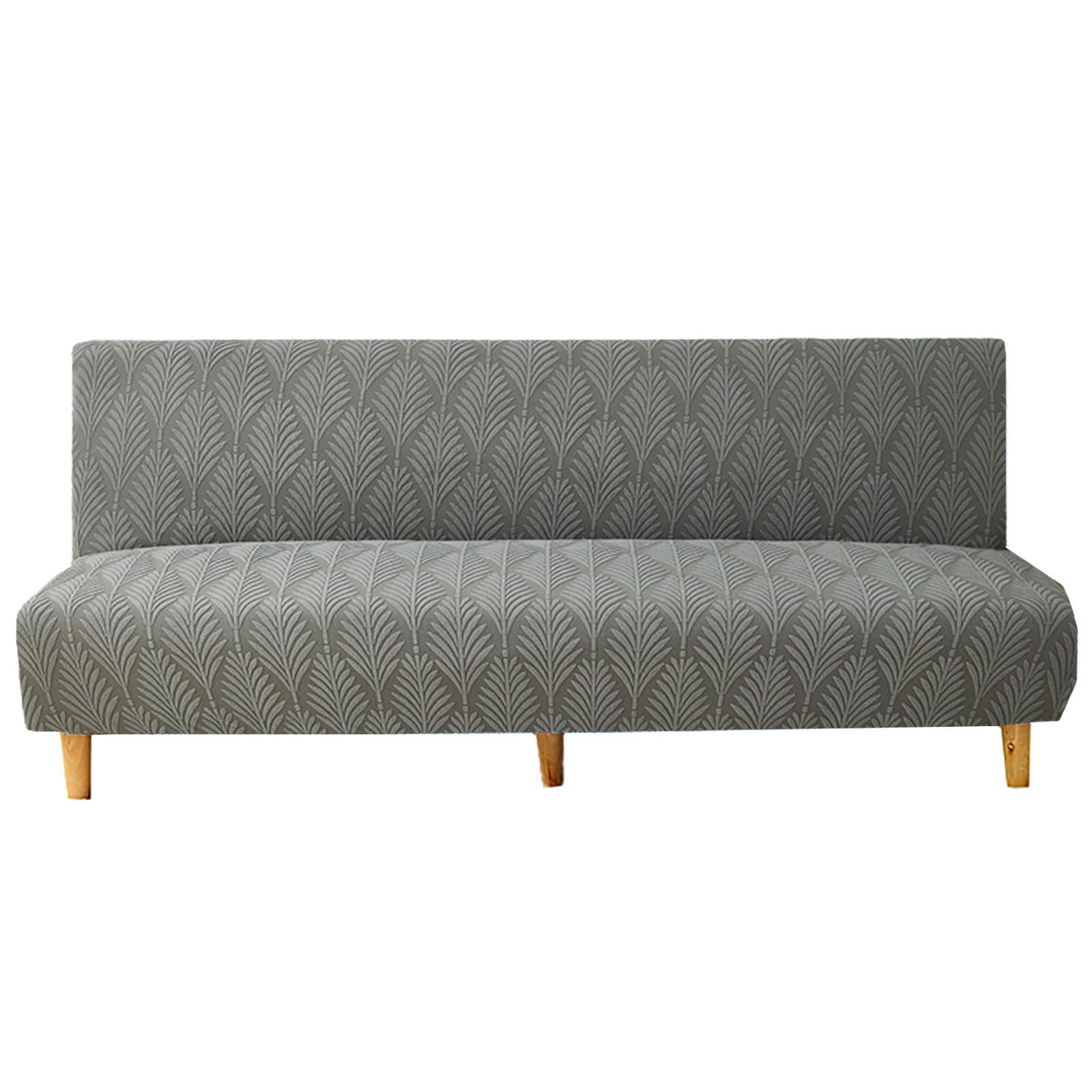 ZRCYXDW Futon Slipcover Without Armless, Stretch Futon Cover Soft Thick Armless Sofa Cover Universal Washable Sofa Bed Cover-Dark Grey-Small