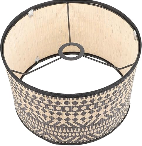 DOITOOL Pantalla de lámpara de bambú con patrón de plantas verdes, pantalla de lámpara de lámpara de estilo japonés chino cubierta de luz para mesa