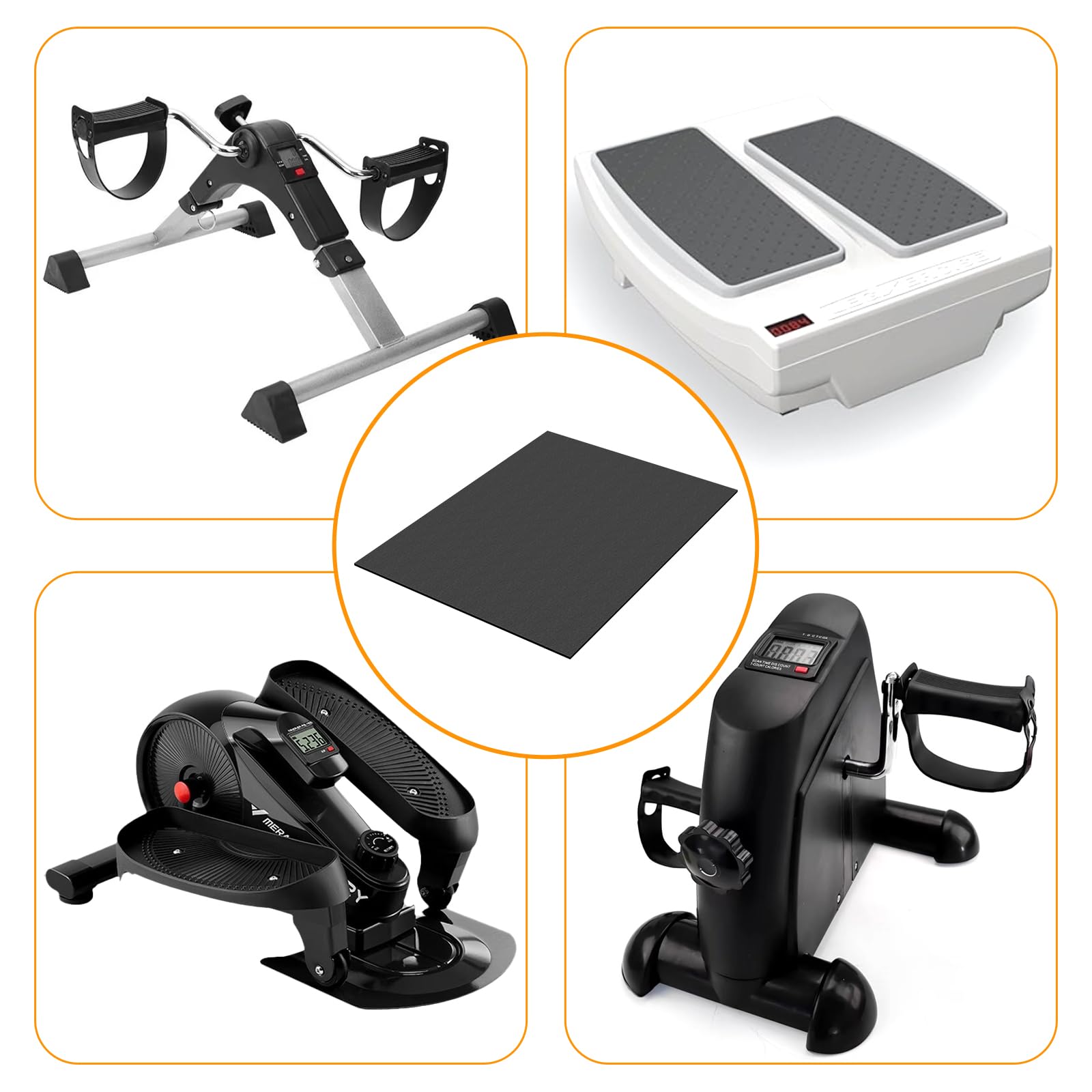 Tapis Antidérapant Pour Elliptique Sous Bureau - Caoutchouc, 60x43 Cm, Pour Exercices Jambes/Pieds - 3