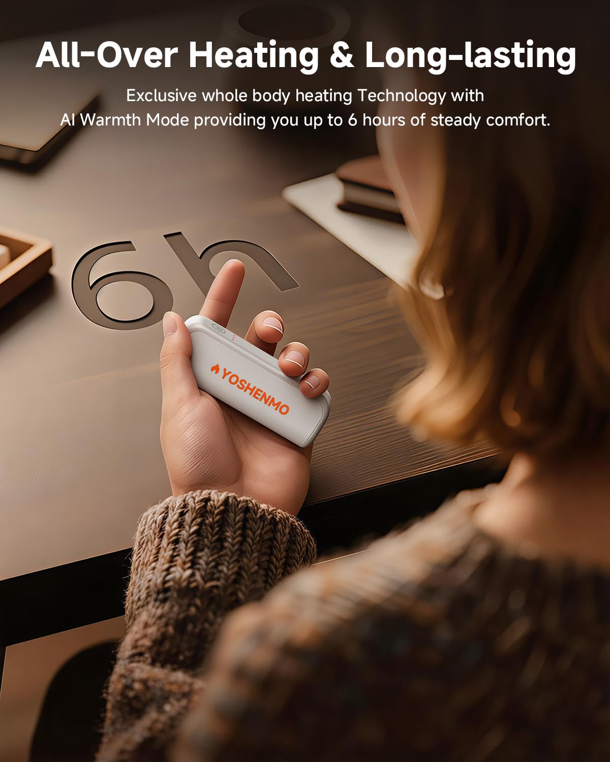 YOSHENMO Scaldamani ricaricabili, riscaldamento elettrico a 360°, 3 livelli di calore con chip intelligenti, riscaldatore tascabile portatile riutilizzabile, regalo caldo per Natale, per interni ed
