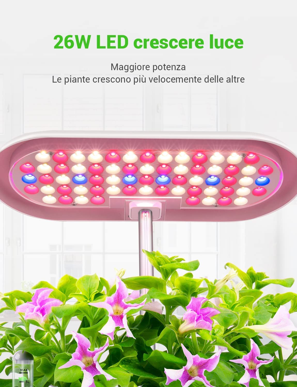 Serra Idroponica 12 baccelli Smart Garden con Luce di Crescita a LED, Kit di Germinazione delle Piante con Timer Automatico, Sistema di Giardino Interno Intelligente, Regali di Giardinaggio
