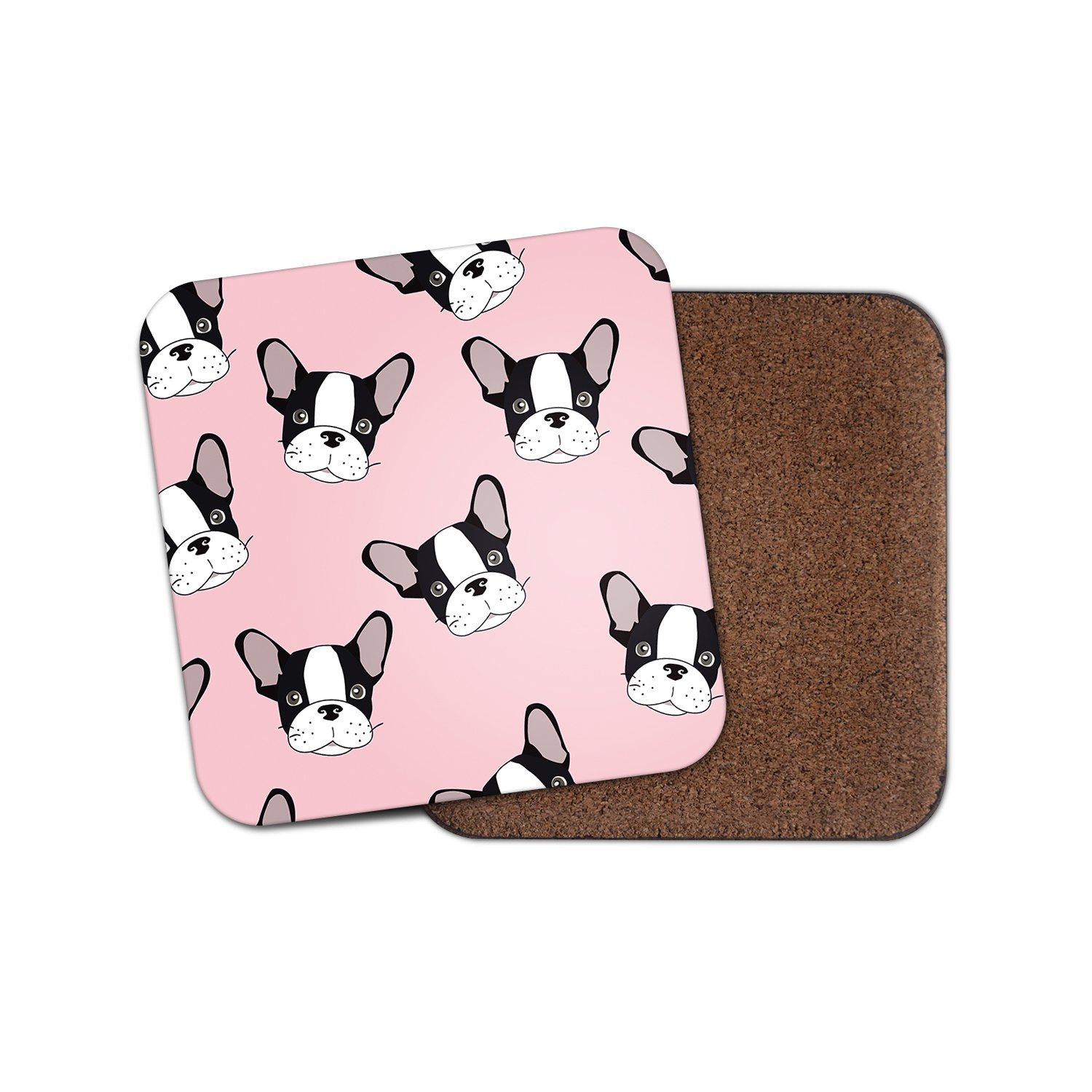 1 x Pretty French Bulldog Cork Backed Drinks Coaster - Dog Puppy Cute Pink #8371