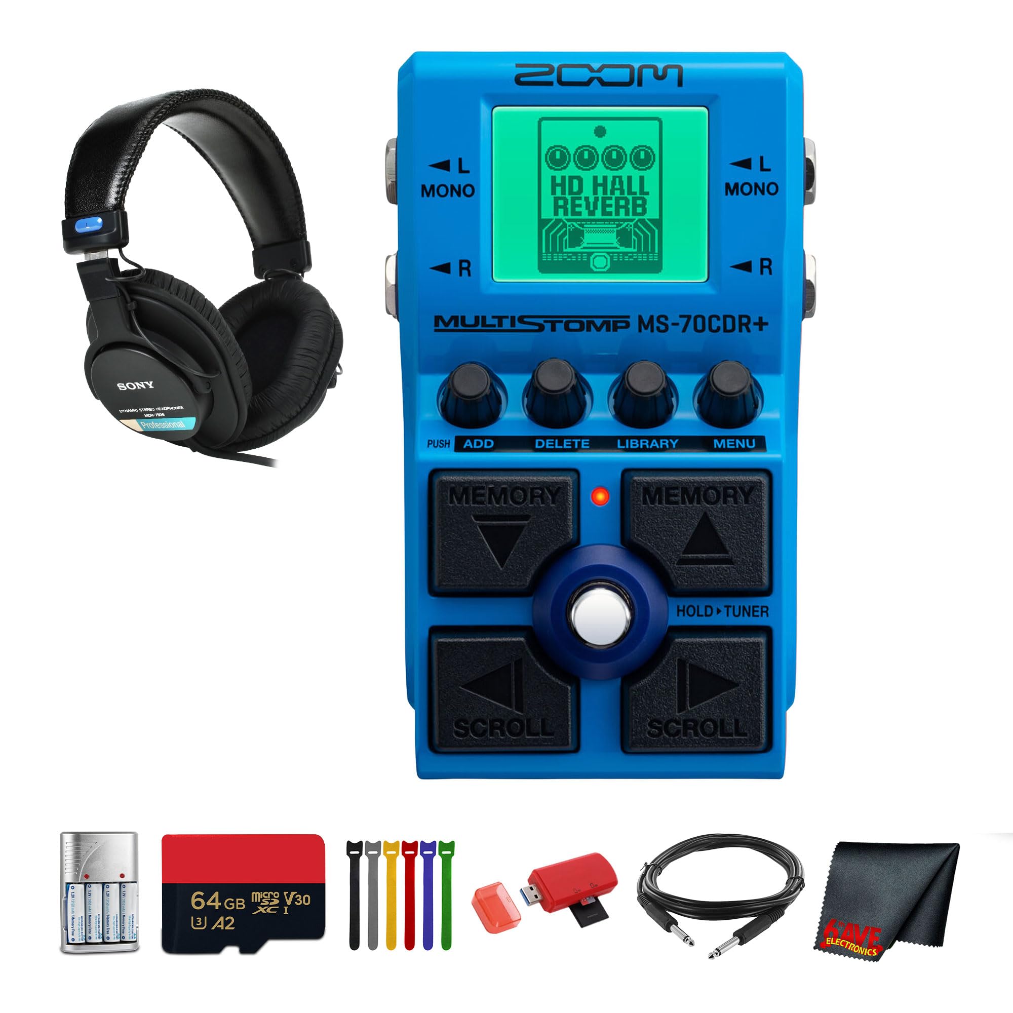 MS-70CDR+ Multi-FX Pedal + MDR-7506 Headphones Bundle