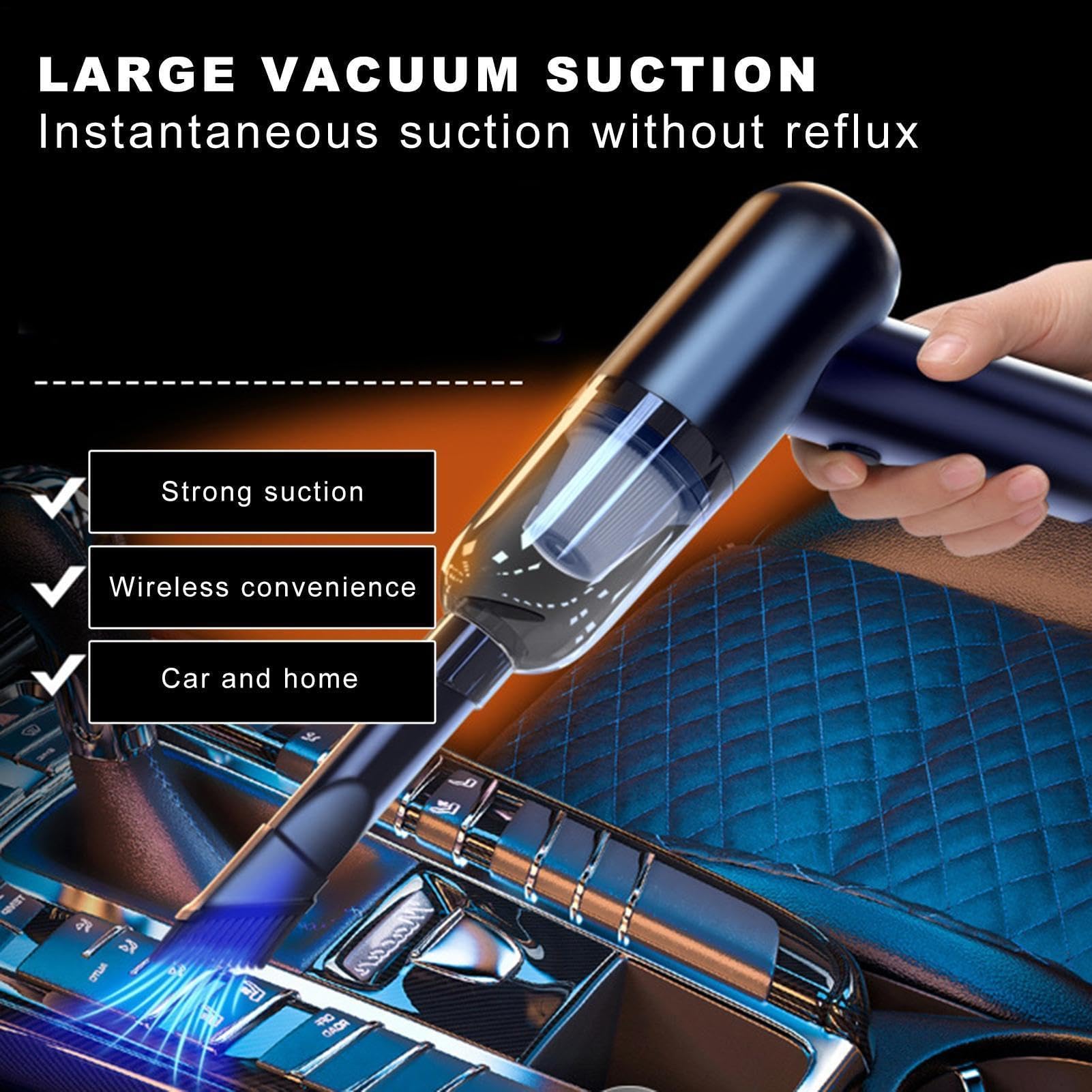 Aspiradora de mano para coche, aspiradora portátil recargable para una potente limpieza interior, ideal para asientos, teclados y accesorios de coche