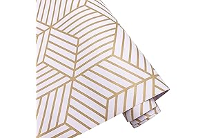 Yifely Self-Adhesive Drawer Liner for Countertops with Golden Stripes