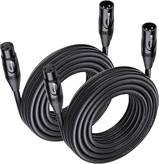 Cable Matters 2-Pack Premium XLR to XLR Cables - 25ft, Male to Female Microphone Cable, Oxygen-Free Copper (OFC) Mic Cord, Black