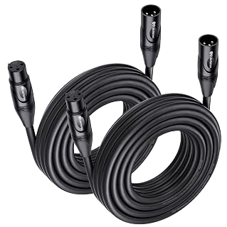 Cable Matters 2-Pack Premium XLR to XLR Cables - 25ft, Male to Female Microphone Cable, Oxygen-Free Copper (OFC) Mic Cord, Black - Amazon product rated Grade A