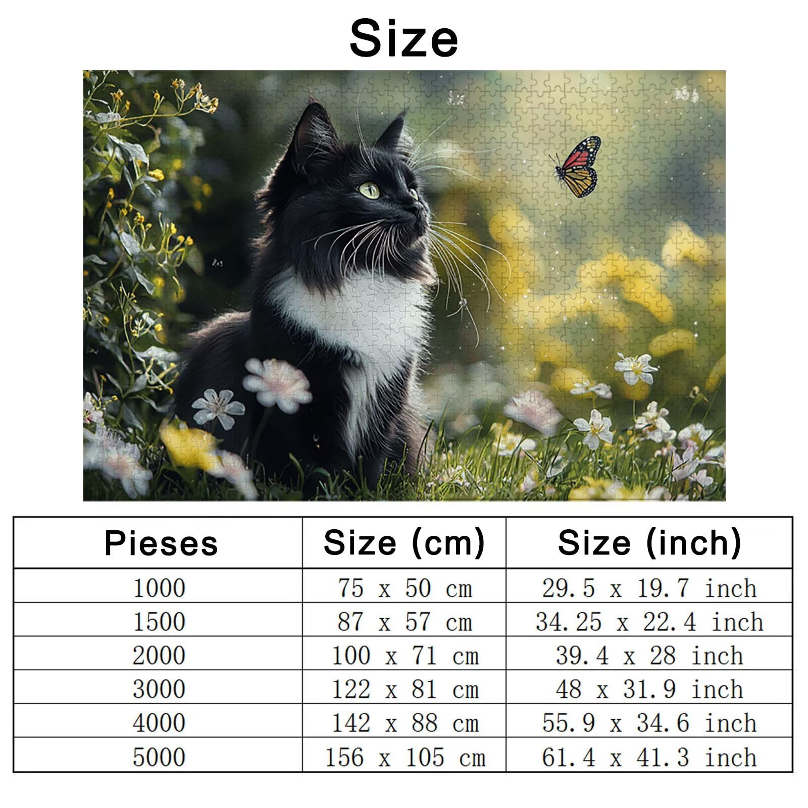 Puzzle 2000 Piezas, Puzzle Gato con Caja para Adultos, DIY Flores Rompecabezas Madera, Rompecabezas Desafiante para Toda la Familia, Puzzles para Decoracion Hogar, Regalo Mujer, Regalo Hombres, -4115