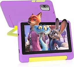 Whitedeer 2026 Latest Kids Tablet, 7 inch Tablet for Kids 3-7 Ages 8GB RAM +64GB ROM, Android 13, Parental Controls, Dual Camera, Wi-Fi, Bluetooth, Type-C, Impact Resistant Case, Gift,Purple