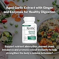 Vista 3 de Kyolic, Aged Garlic Extract, Formula de limpieza de candida y digestión, Fórmula 102, 200 cápsulas vegetarianas, 10242, 1, 1