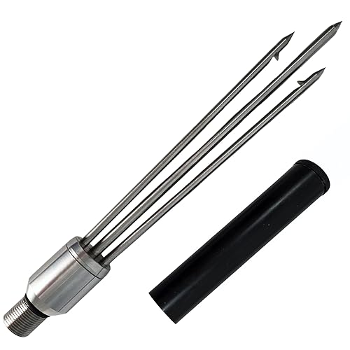 Miniatura 10 de Tourney King - Lanza prémium de 46 pulgadas, 3 piezas de pez león, rana y platija listas para viajar, lanza de gigging, aluminio anodizado