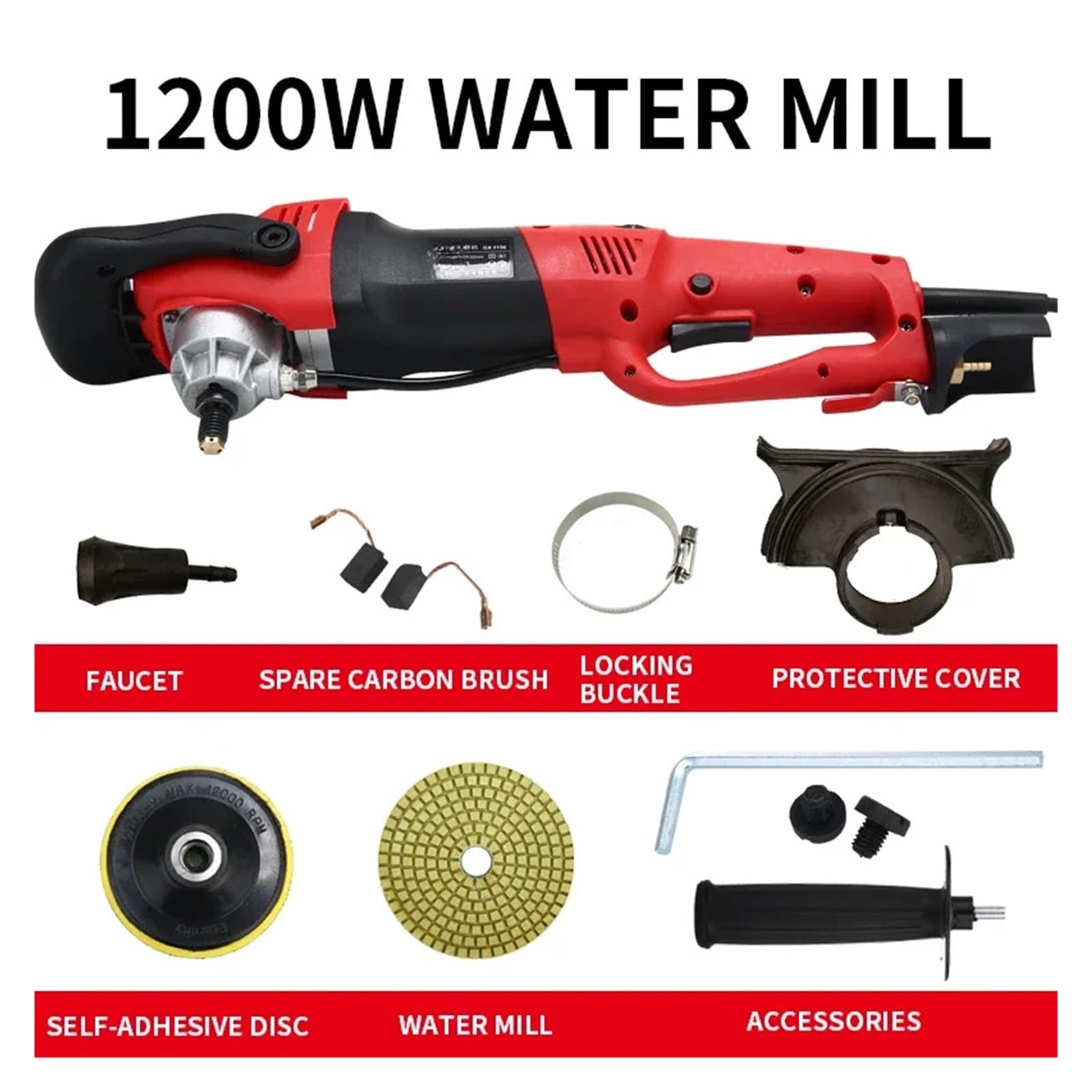 Levigatrice pneumatica, Macchina for lucidatura a iniezione d'Acqua, smerigliatrice ad Acqua da 1200 W, Piccola Macchina elettrica for di Pietre e Cristalli Marmo for Uso Domestico