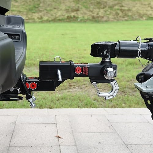 Miniatura 4 de TOPTOW - Enganche de remolque de tres bolas con gancho de arrastre cromado, bolas de enganche, se adapta a receptor de 2 pulgadas