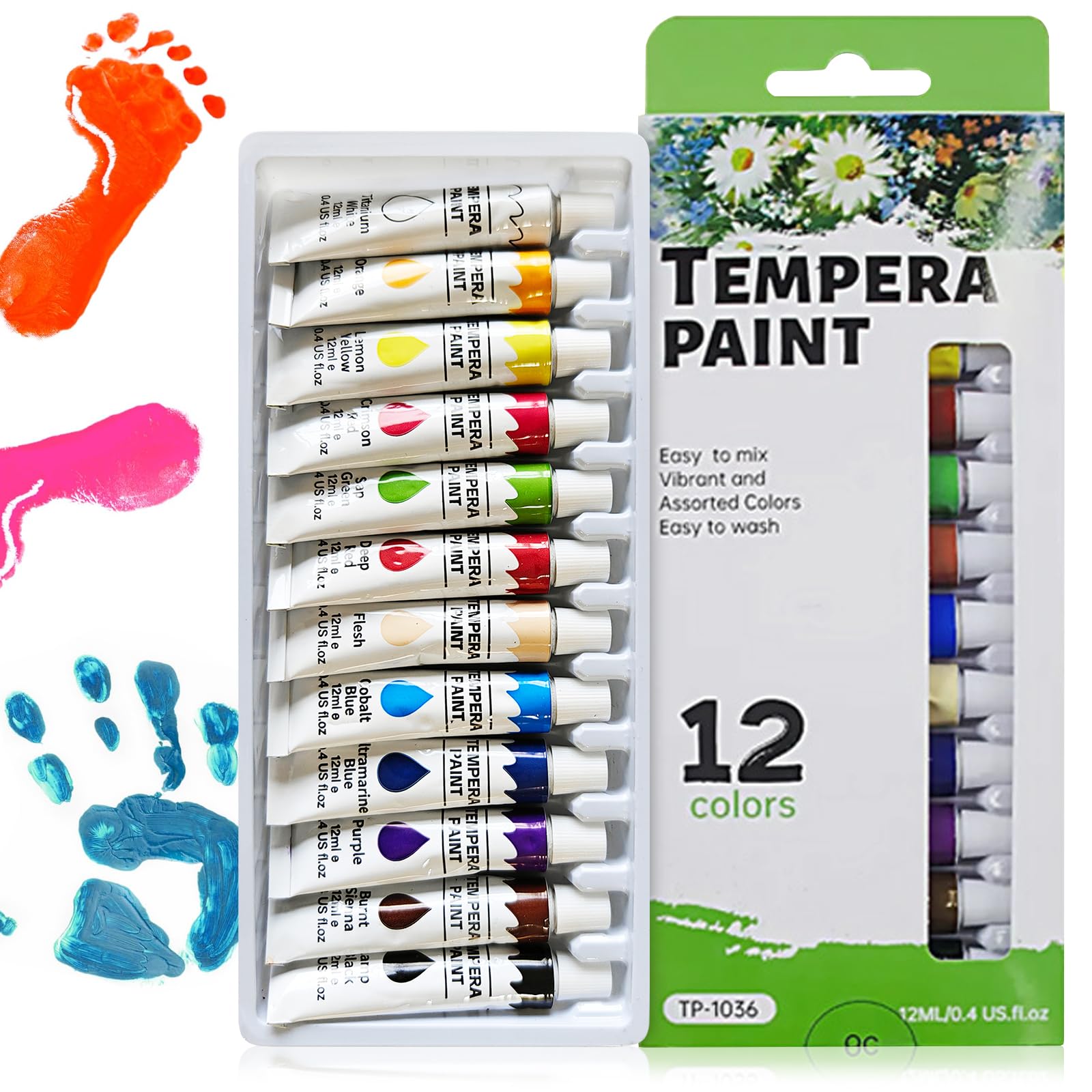 12 Color Pintura de Dedos para Niños, 12 ml Pintura de Dedo, Pinturas Dedo Bebe no Toxica, Pinturas de Dedos para Niño, para Niños Escuela Jardín Aprendizaje Temprano, Navidad