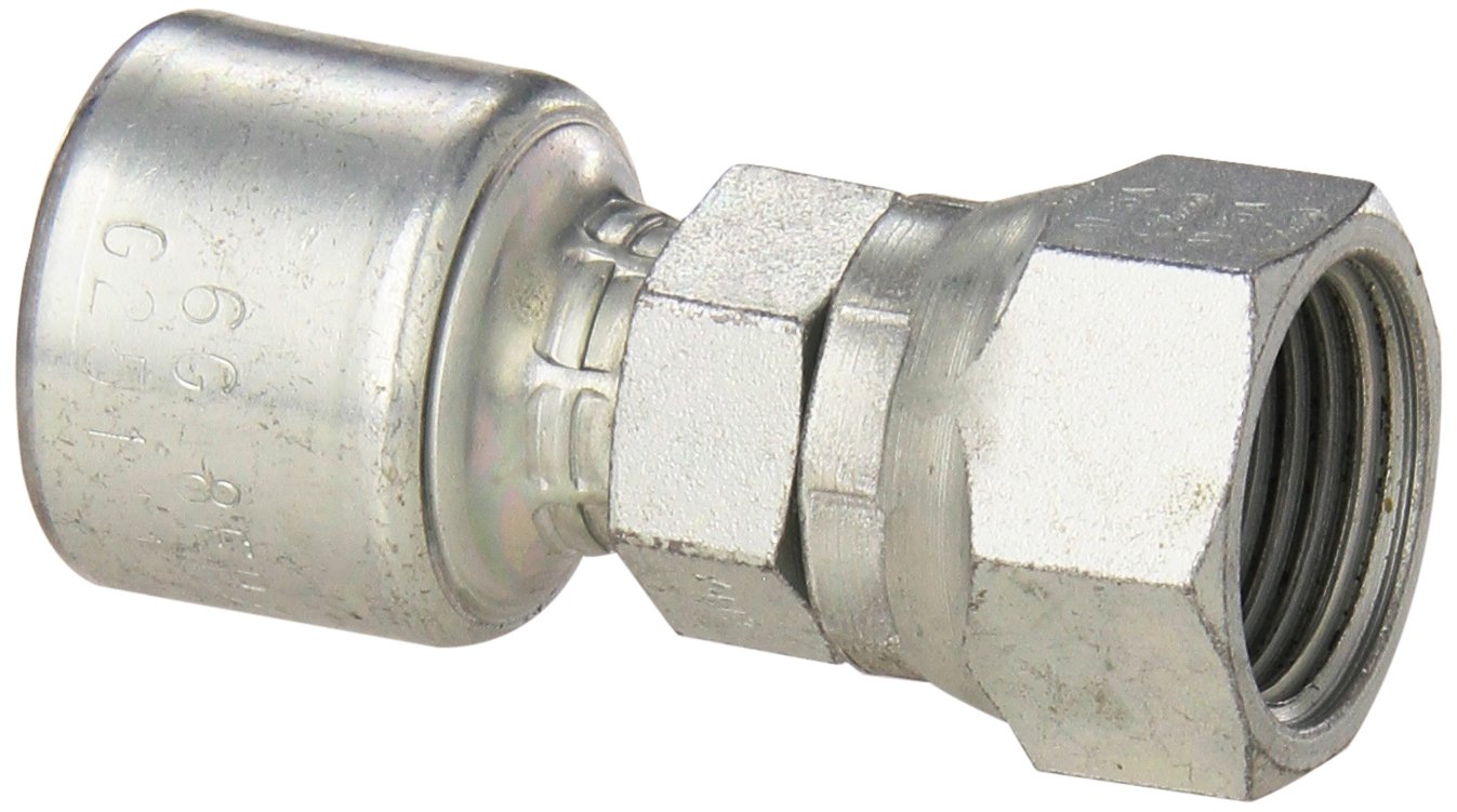 Gates 6G-8FPX MegaCrimp Couplings, Female Pipe Swivel, Zinc Plated Carbon Steel, 2.55