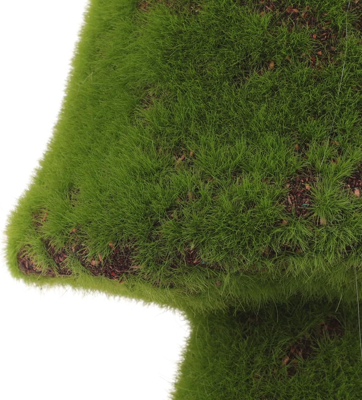 Dark Green Foam Moss Sculpture Mushroom Decor