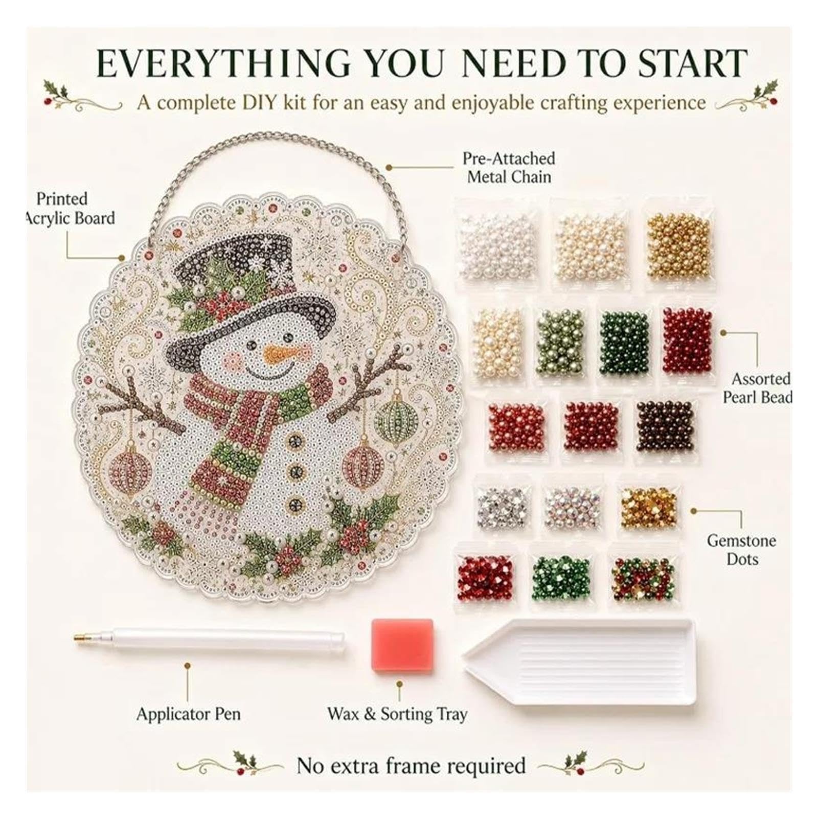 1 kit di acchiappasole natalizio con perle for la decorazione della parete