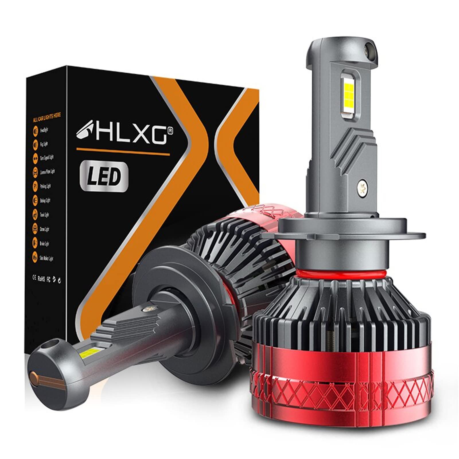 Bombillas LED Para Faros Delanteros, Patrón De Haz Ajustable De 360°, 75 W, 6000 K, Kit De Conversión De Luz Blanca Fría, Reemplazo Halógeno Todo En Uno,H4