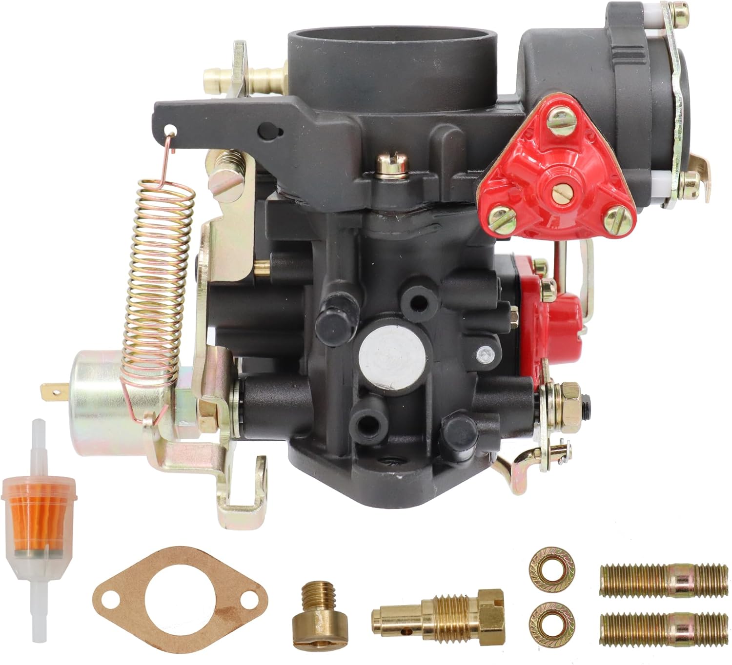 34 PICT-3 Carburetor for VW Beetle Super Beetle 1971-1979 Dual Port 1600cc Air Cooled 12V Type 1 Engine Electric Choke Bug Thing Karmann Ghia Transporte Squareback 113129031K 98-1289-B(black)