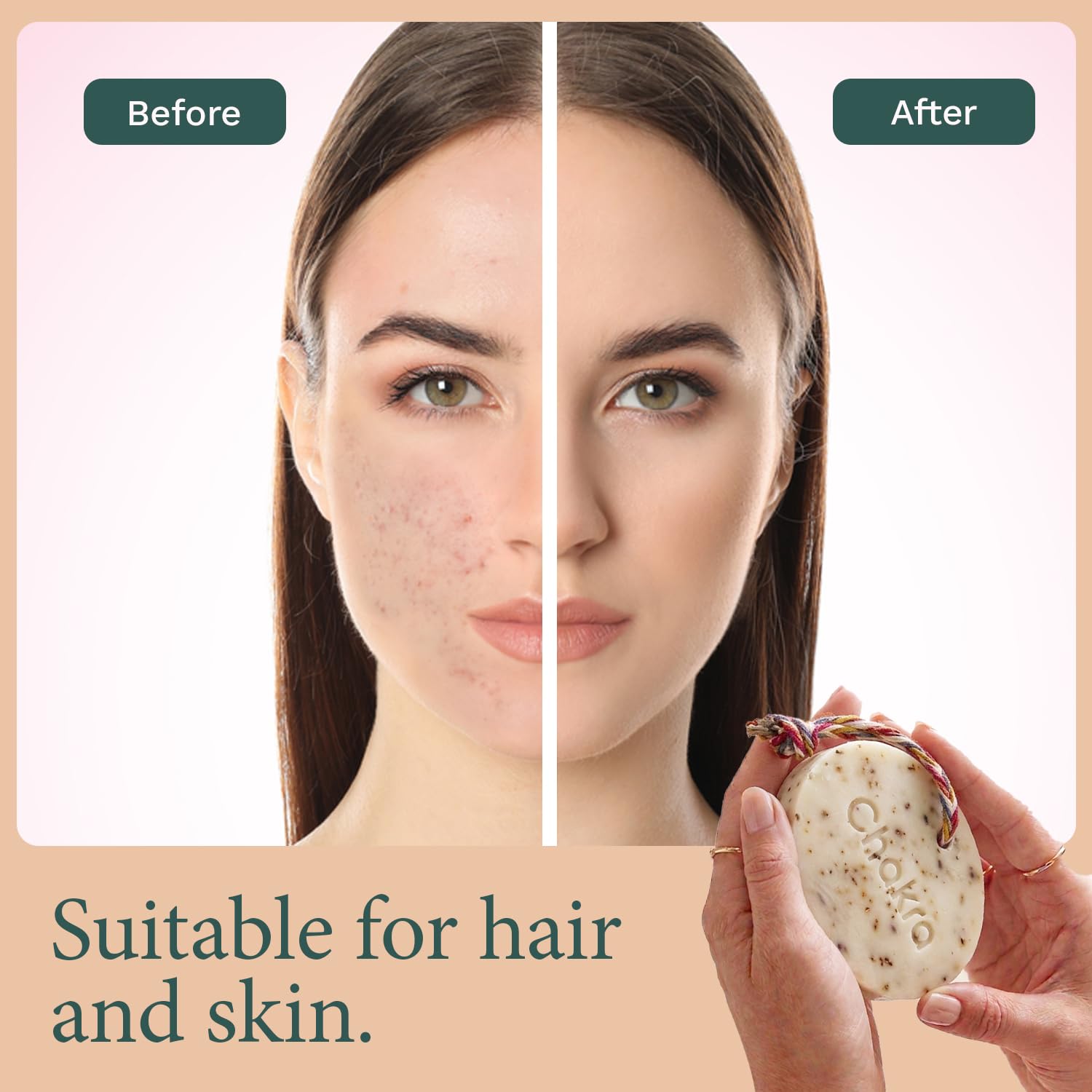 Chakra Oval Lavender & Chamomile Bar Soap - Paraben & Additive Free Handmade Soap Bar for Face, Body and Hands, Gentle Cleansing for Daily Skin Care, 7 oz