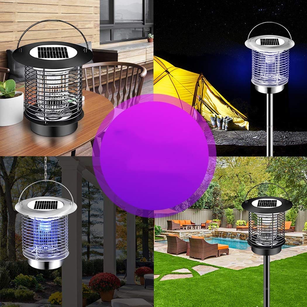 Trappola per zanzare Lampada antizanzare ad energia solare da esterno, zapper portatile, antimosche impermeabile Ip65, doppia funzione: antizanzare e luce da giardino combinate? Modalità di alimentaz