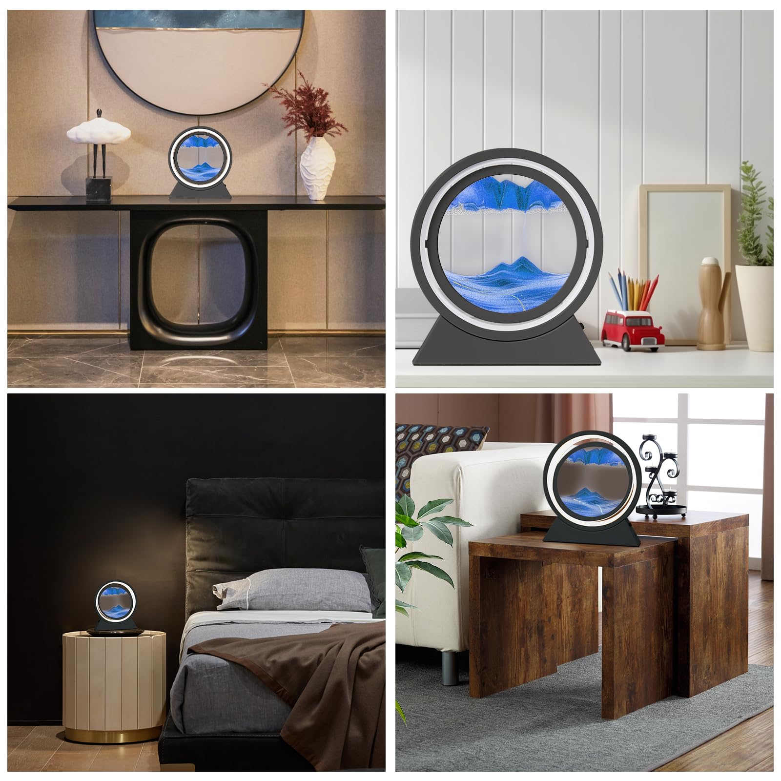 Ulikey Pittura di Sabbia Che Scorre 3D Con Luce Notturna a LED, Quadro Dinamico per Decorazioni la Casa l'Ufficio