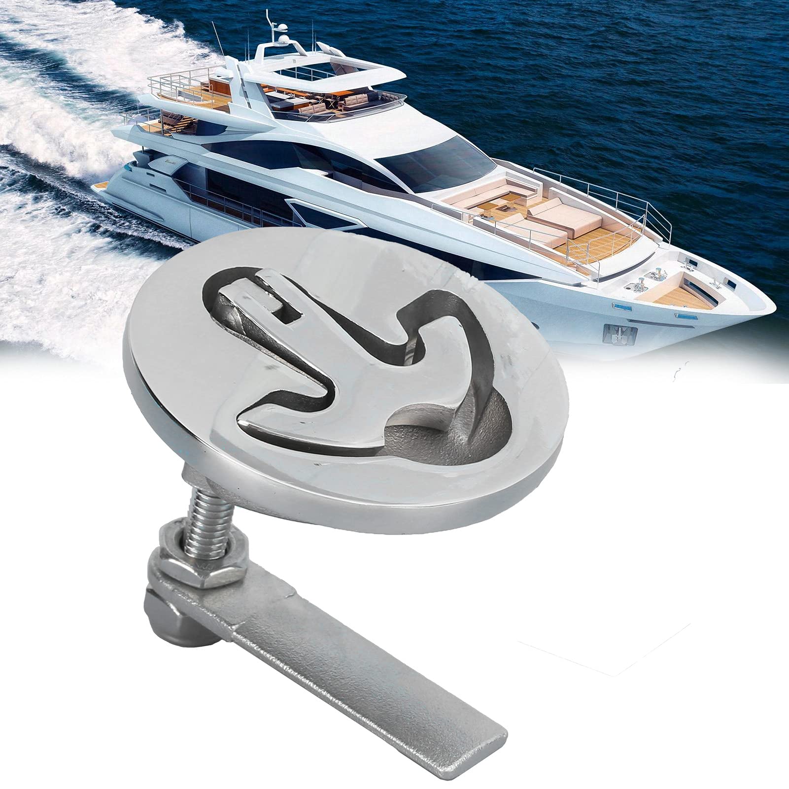 Maniglia Gavone In Acciaio Inox 316 Per Barche - Gancio Ripiegabile Per Boccaporti E Armadi Nautici - Foto 4