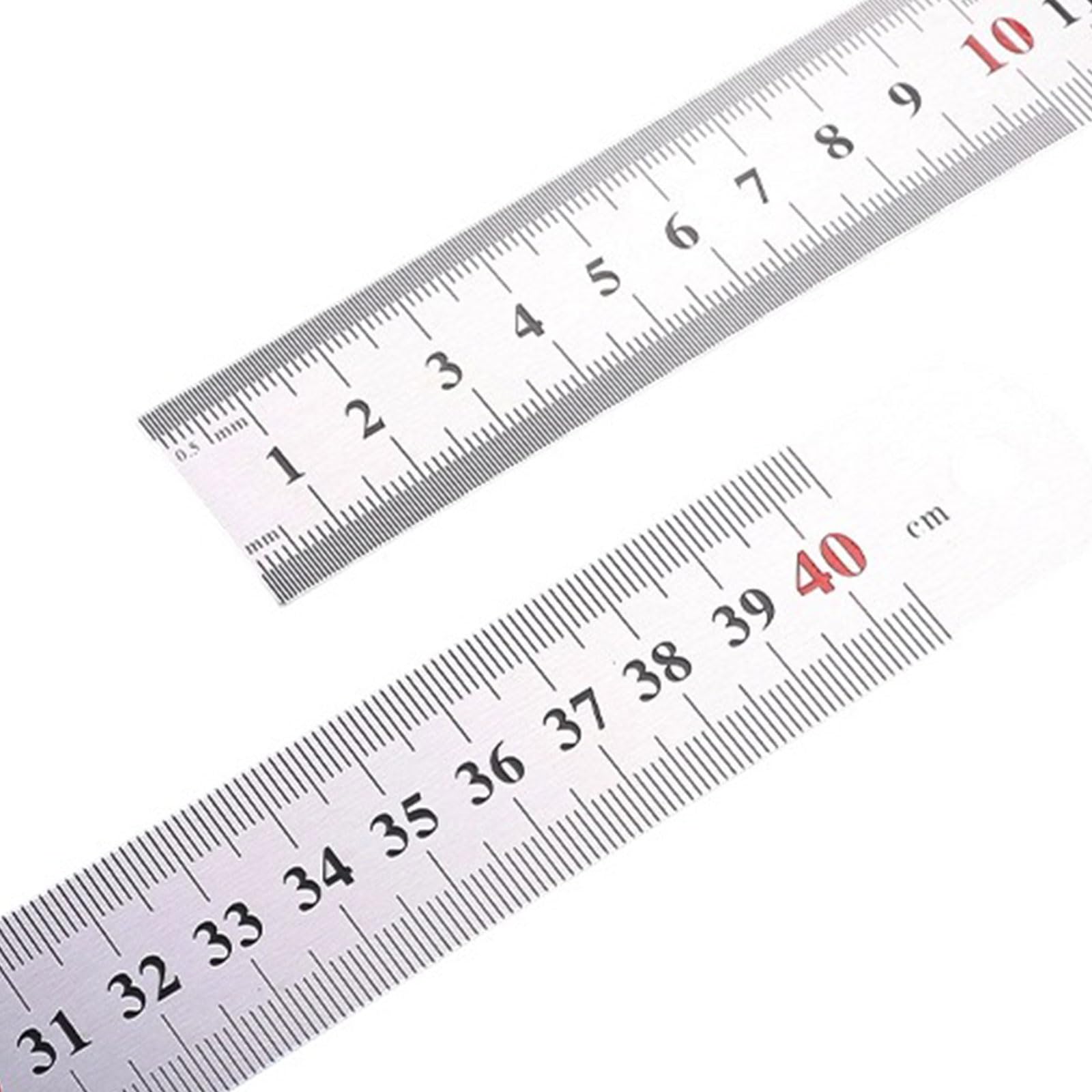 Stainless Steel Ruler Geometry Drafting Inches and Centimeters Double Scale Math Measuring for Drawing Centimeter Inches Scale Metal
