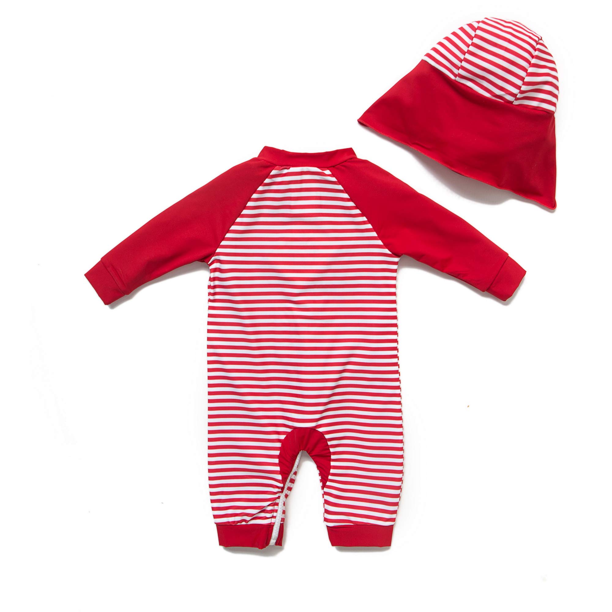 BONVERANO Bébé Maillot de Bain Une pièce à de 3/4 Manches résistant pour bébés Filles Protection UV 50+