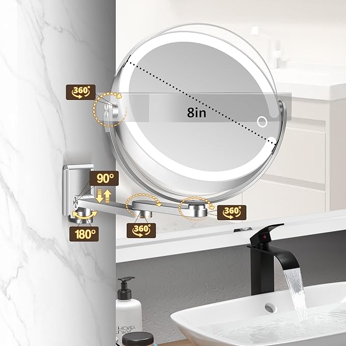 Espejo de Maquillaje de Pared MOMOKUBA con Luz 20X/1X miniatura 2